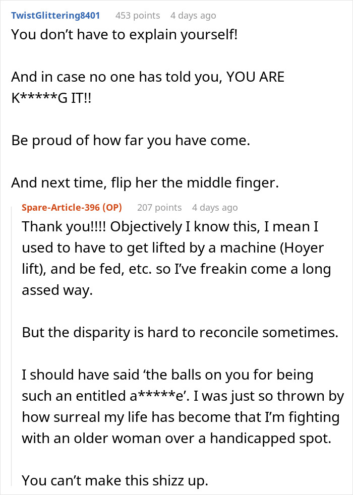 Person Has To Deal With Handicapped Spot Drama After Entitled Lady Confronts Them