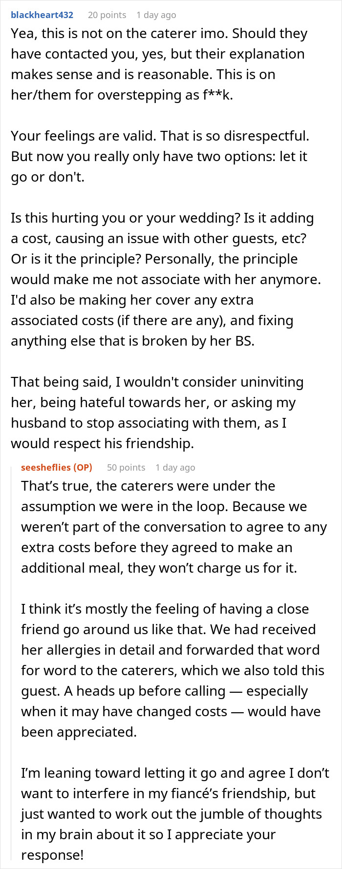 Woman Doesn’t Want A Vegetarian Meal At Friend’s Wedding, Secretly Contacts The Caterers Woman Doesn’t Want A Vegetarian Meal At Friend’s Wedding, Secretly Contacts The Caterers