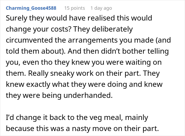 Woman Doesn’t Want A Vegetarian Meal At Friend’s Wedding, Secretly Contacts The Caterers Woman Doesn’t Want A Vegetarian Meal At Friend’s Wedding, Secretly Contacts The Caterers