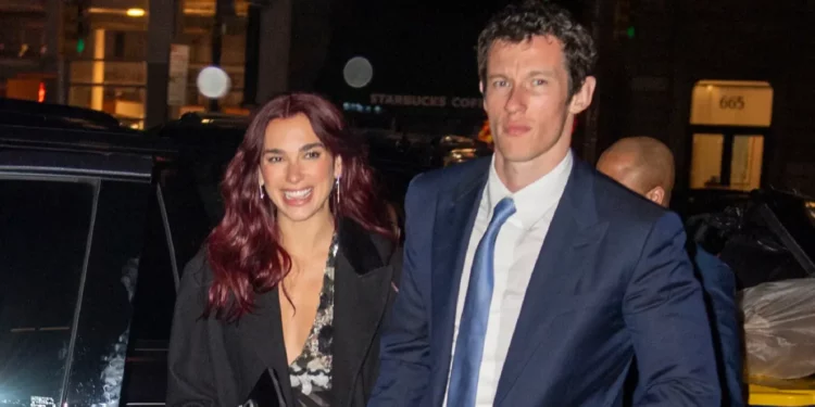  image features singer Dua Lipa and actor Callum Turner. 