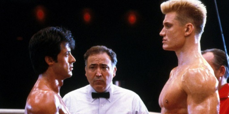 Sylvester Stallone and Dolph Lundgren in Rocky IV (1985) Sylvester Stallone and Dolph Lundgren in Rocky IV (1985)