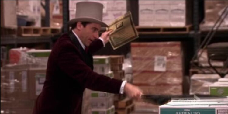 Michael Scott golden ticket scene Michael Scott golden ticket scene