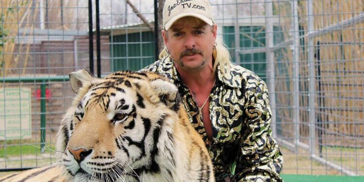 Joe Exotic with a tiger