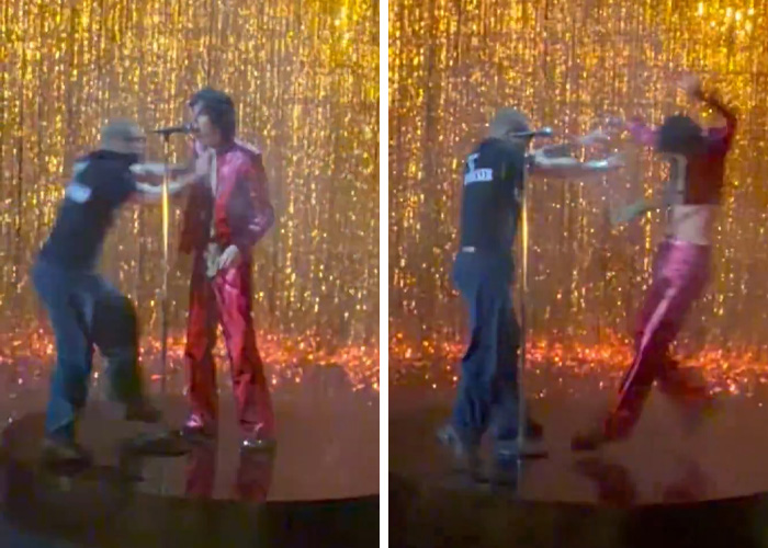 Chaos At Brit Awards As Singer Gets Pushed Off Stage Mid Performance In Viral Video Chaos At Brit Awards As Singer Gets Pushed Off Stage Mid Performance In Viral Video