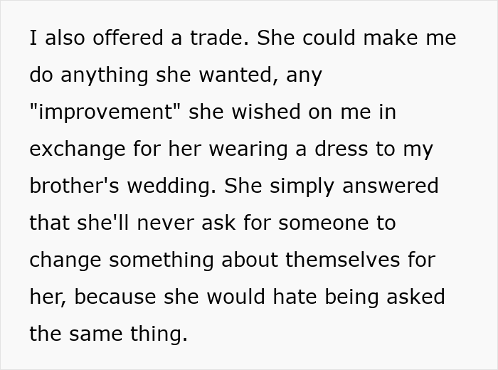 Guy Can’t Handle That His Girlfriend Refuses To Wear Dresses, Even For A Wedding