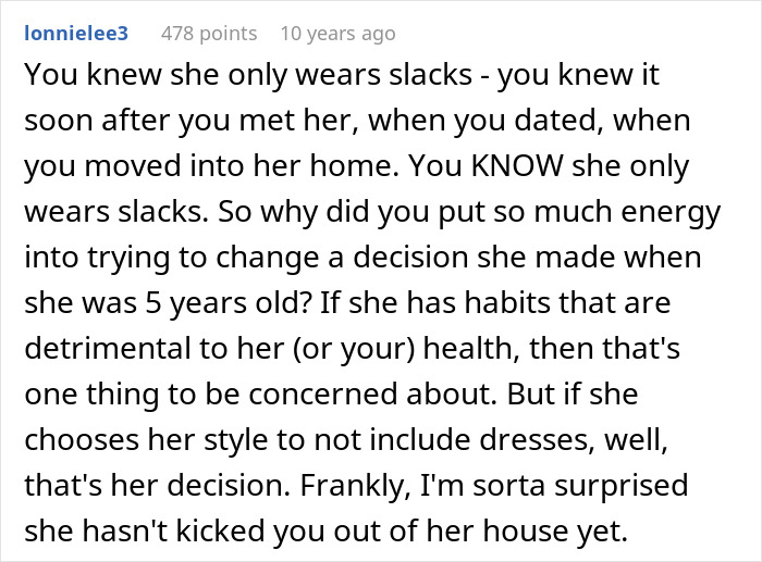 Guy Can’t Handle That His Girlfriend Refuses To Wear Dresses, Even For A Wedding
