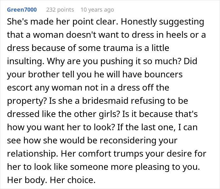 Guy Can’t Handle That His Girlfriend Refuses To Wear Dresses, Even For A Wedding