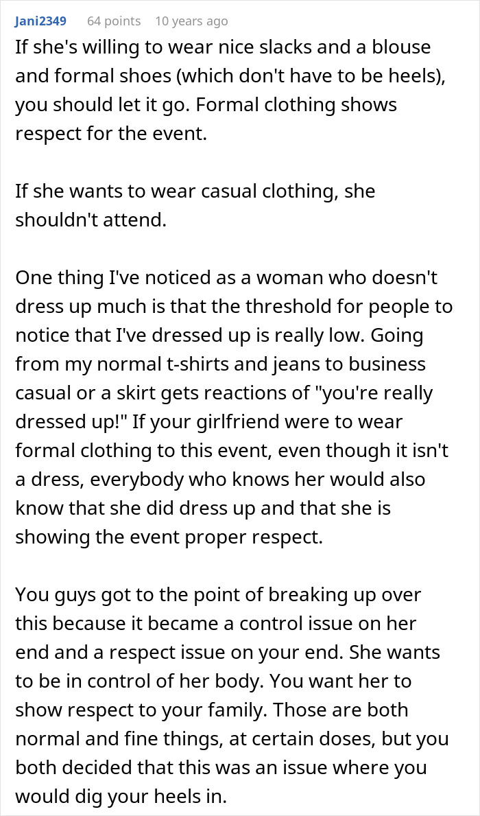 Guy Can’t Handle That His Girlfriend Refuses To Wear Dresses, Even For A Wedding