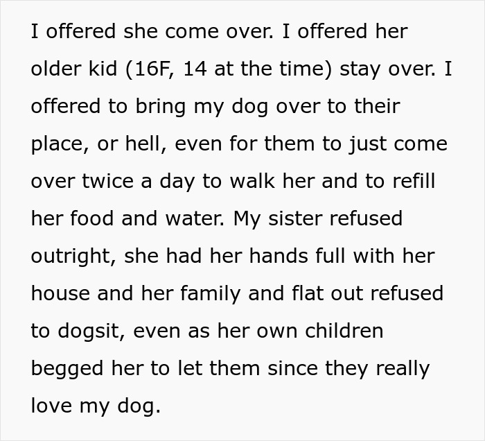 Woman Refuses To Dogsit Her Brother’s Elderly Dog, Gets Shocked When He Declines To Babysit Her Kids