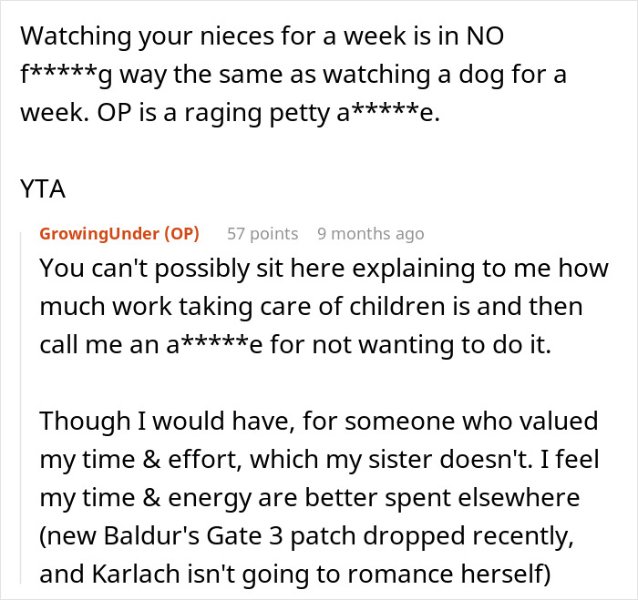 Woman Refuses To Dogsit Her Brother’s Elderly Dog, Gets Shocked When He Declines To Babysit Her Kids