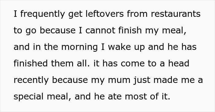 Guy Pays 50% For Meals And Groceries, GF Annoyed That He Hogs Up Her Share Of The Food As Well