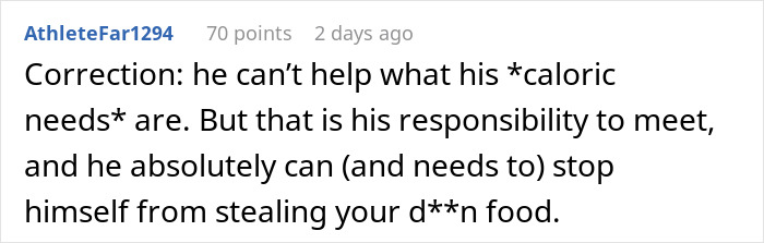 Guy Pays 50% For Meals And Groceries, GF Annoyed That He Hogs Up Her Share Of The Food As Well