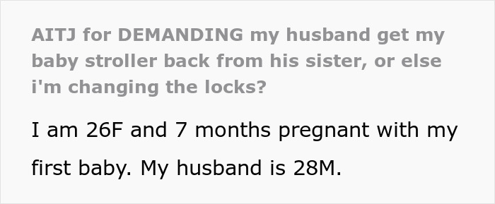Mom-To-Be Shocked To Find Nursery Empty, Learns Hubs Gifted Her Stroller To Sister Without Discussion Mom-To-Be Shocked To Find Nursery Empty, Learns Hubs Gifted Her Stroller To Sister Without Discussion