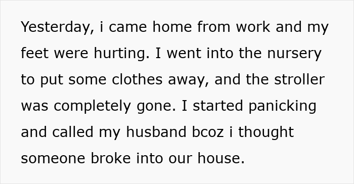 Mom-To-Be Shocked To Find Nursery Empty, Learns Hubs Gifted Her Stroller To Sister Without Discussion Mom-To-Be Shocked To Find Nursery Empty, Learns Hubs Gifted Her Stroller To Sister Without Discussion