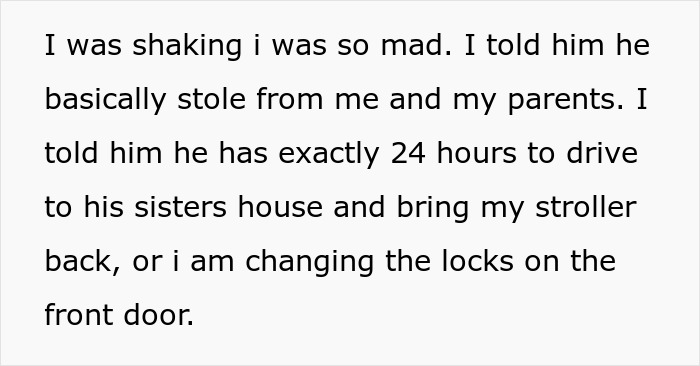 Mom-To-Be Shocked To Find Nursery Empty, Learns Hubs Gifted Her Stroller To Sister Without Discussion Mom-To-Be Shocked To Find Nursery Empty, Learns Hubs Gifted Her Stroller To Sister Without Discussion