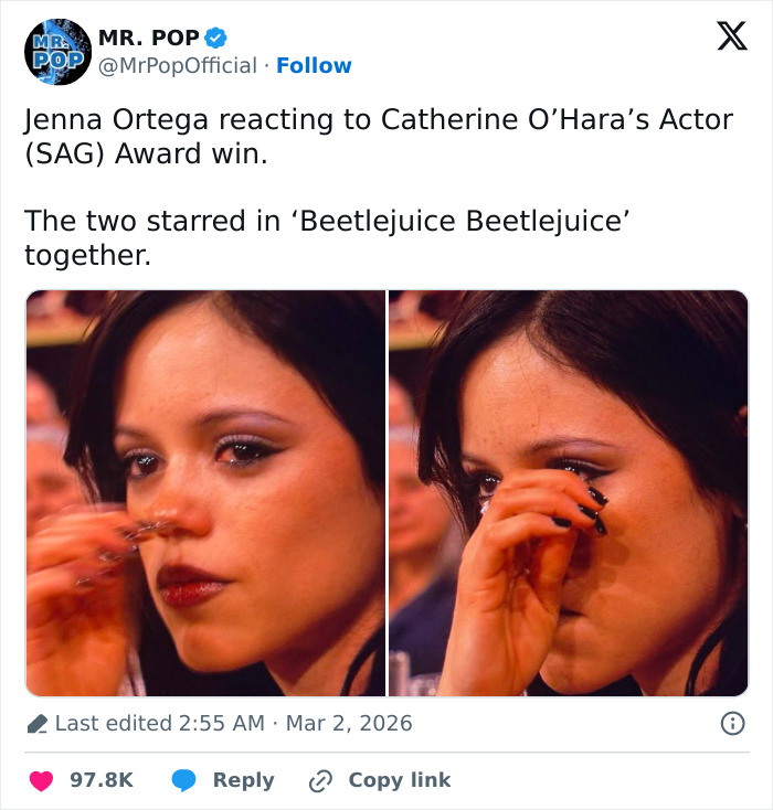 “Breaks My Heart A Little”: Jenna Ortega&rsquo;s Unrecognizable Look At The 2026 Actor Awards Stuns Fans