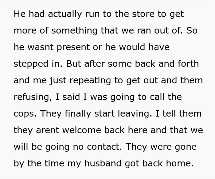 Woman Kicks Husband’s Entitled Family Out After They Call Her Out For Not Having A Job