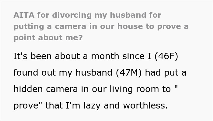 Man Hides A Camera In The House To Prove His SAHM Wife Is Lazy And Worthless, Internet Takes His Side