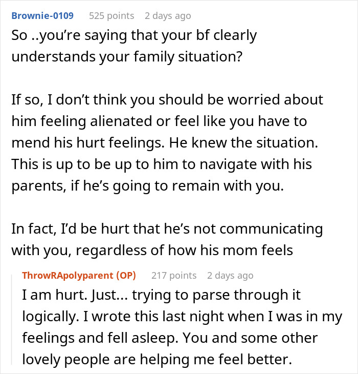 Guy&rsquo;s Mom Finds Out Woman Grew Up In A Polyamorous Family, Notices Boyfriend Pulling Away