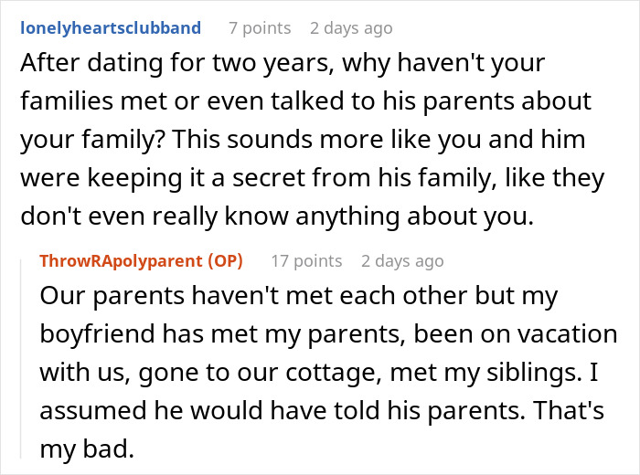 Guy&rsquo;s Mom Finds Out Woman Grew Up In A Polyamorous Family, Notices Boyfriend Pulling Away