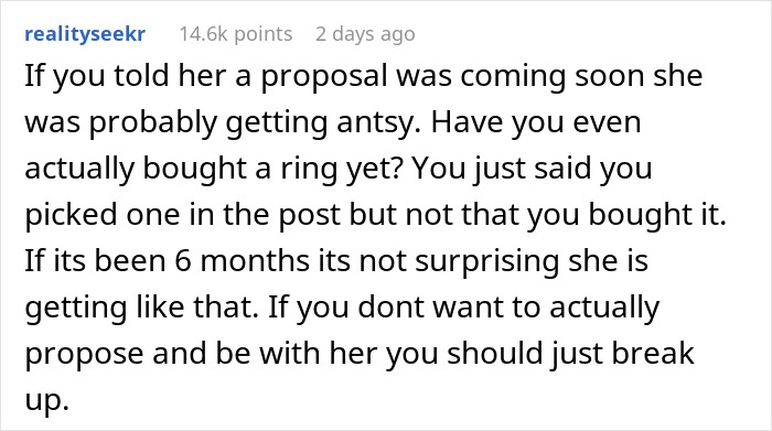 “A Way To Control Her”: Guy Refuses To Propose To His Girlfriend After He Said He Would, Explains Why “A Way To Control Her”: Guy Refuses To Propose To His Girlfriend After He Said He Would, Explains Why
