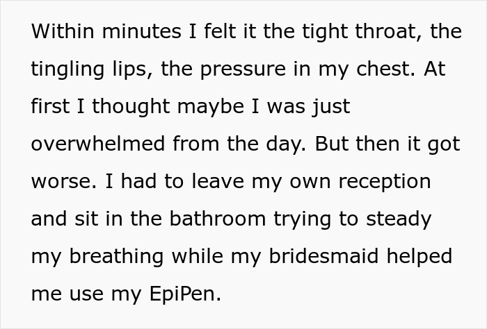 MIL Puts Anaphylaxis On Wedding Menu, Adds Nuts To A “Special Dish” Despite Bride’s Severe Allergy MIL Puts Anaphylaxis On Wedding Menu, Adds Nuts To A “Special Dish” Despite Bride’s Severe Allergy