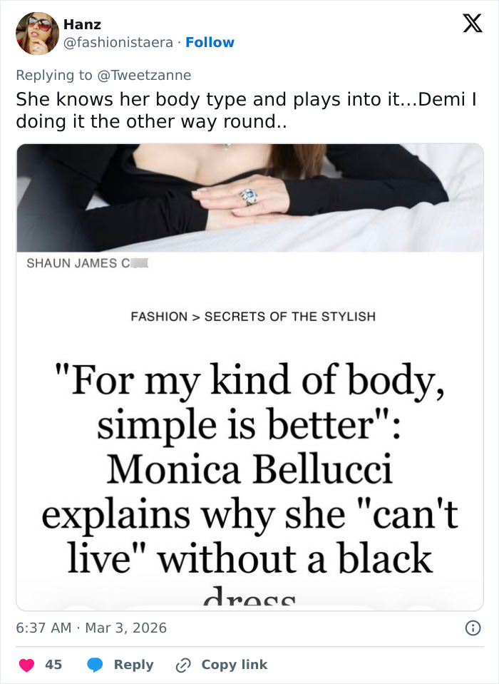 Comparison Of Demi Moore, 63, And Monica Bellucci, 61, Viral After Stars’ Latest Looks Spark Buzz Comparison Of Demi Moore, 63, And Monica Bellucci, 61, Viral After Stars’ Latest Looks Spark Buzz