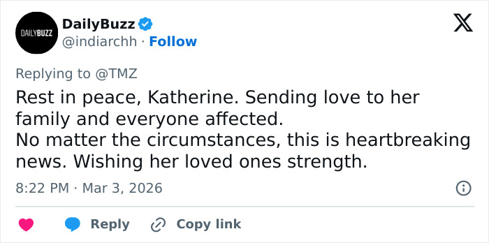 Cause Behind Katherine Short&rsquo;s Passing Finally Disclosed