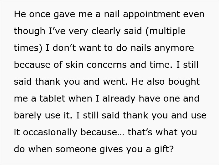 Man Always Finds Something Wrong With Wife’s Gifts, Is Upset She Doesn’t Want To Gift Him Anything Anymore Man Always Finds Something Wrong With Wife’s Gifts, Is Upset She Doesn’t Want To Gift Him Anything Anymore