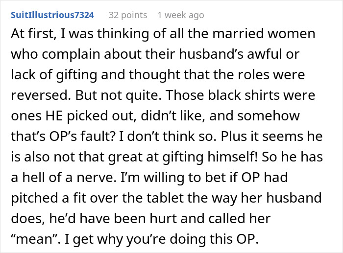 Man Always Finds Something Wrong With Wife’s Gifts, Is Upset She Doesn’t Want To Gift Him Anything Anymore Man Always Finds Something Wrong With Wife’s Gifts, Is Upset She Doesn’t Want To Gift Him Anything Anymore