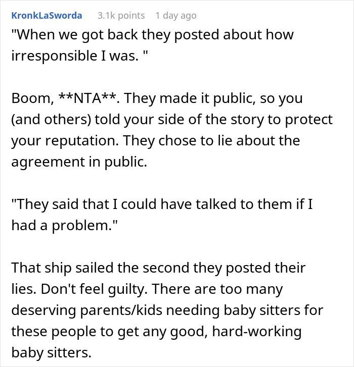 Parents Shame Babysitter Online, She Returns With Receipts And Gets Them Blacklisted Parents Shame Babysitter Online, She Returns With Receipts And Gets Them Blacklisted