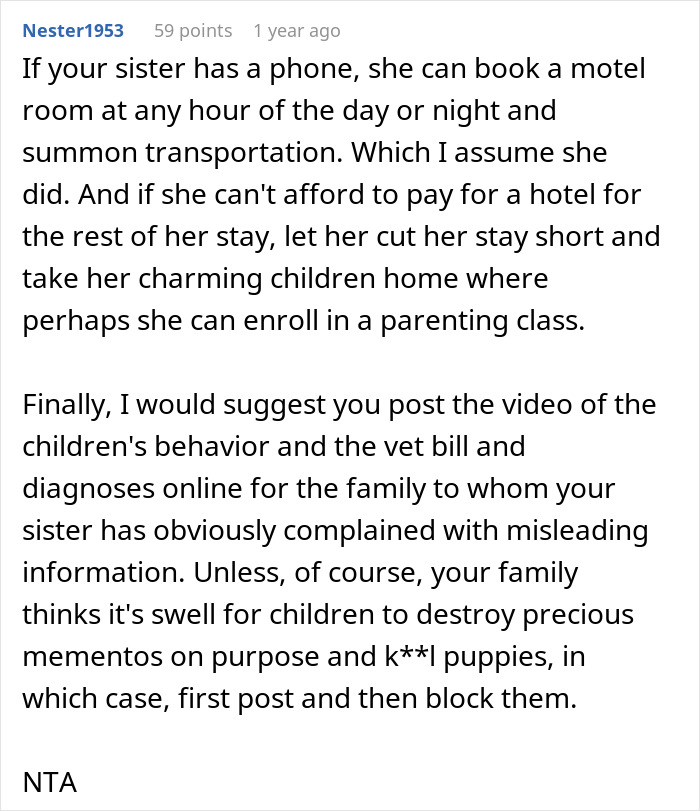 Woman Kicks Sister And Her “Monster” Kids Out In The Middle Of The Night, Bans Them From Visiting Woman Kicks Sister And Her “Monster” Kids Out In The Middle Of The Night, Bans Them From Visiting