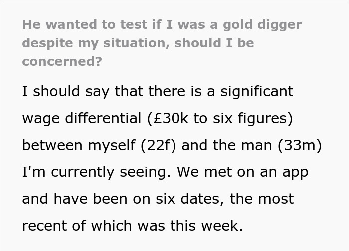 33YO Calls Struggling 22YO Date A “Gold Digger,” Forces Her To Pay For Dinner To Prove She’s Not 33YO Calls Struggling 22YO Date A “Gold Digger,” Forces Her To Pay For Dinner To Prove She’s Not
