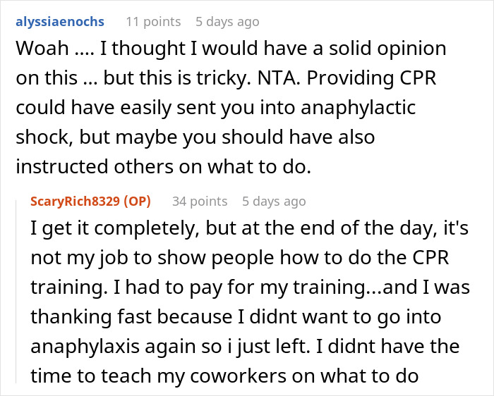 Rude Coworker Chokes On Peanut Dessert, Guy With Severe Allergy Takes Heat For Not Helping Her Rude Coworker Chokes On Peanut Dessert, Guy With Severe Allergy Takes Heat For Not Helping Her