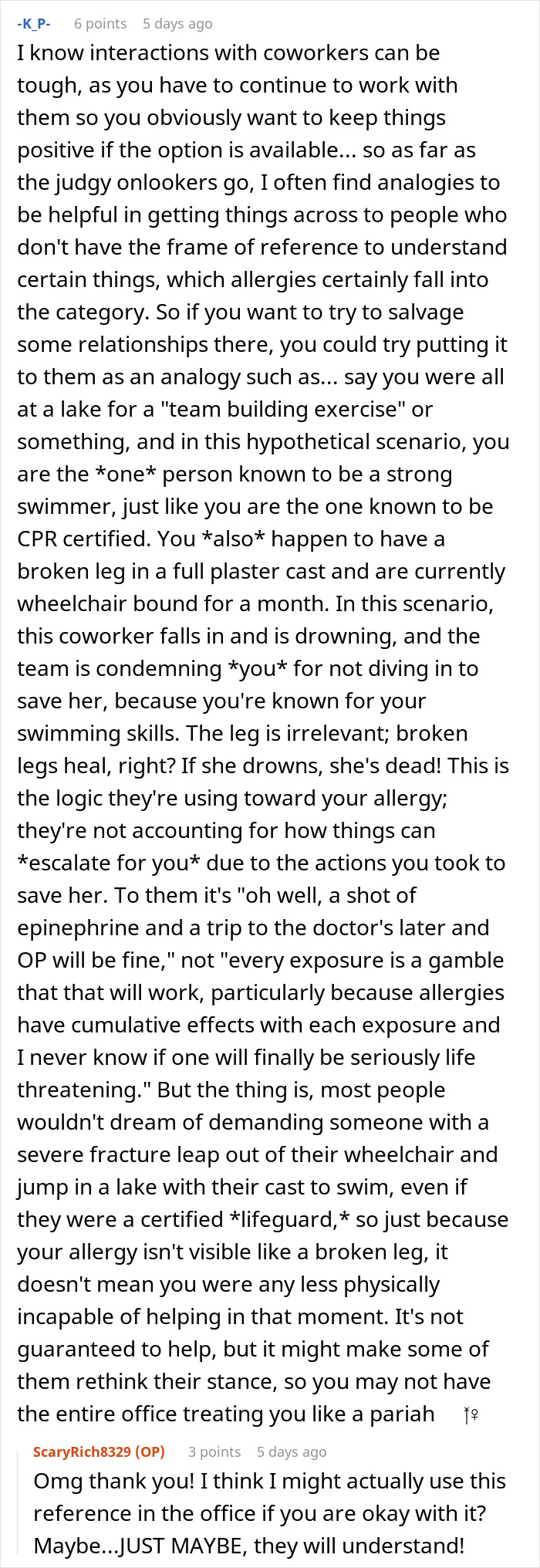 Rude Coworker Chokes On Peanut Dessert, Guy With Severe Allergy Takes Heat For Not Helping Her Rude Coworker Chokes On Peanut Dessert, Guy With Severe Allergy Takes Heat For Not Helping Her