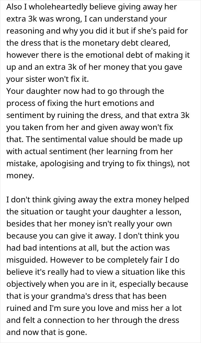 Teen Claims Her Dad &ldquo;Ruined Her Future&rdquo; After Making Her Pay For The Wedding Dress She Destroyed