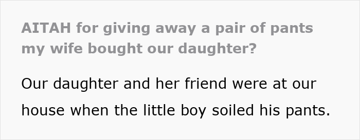 Wife Disgusted As Hubby Gives Daughter’s Pants To A Boy After A Bathroom Accident, Rages At Him