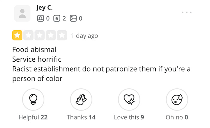 Restaurant Review-Bombed After Waitress Used Spanish Racial Slur Unaware Customer Understood