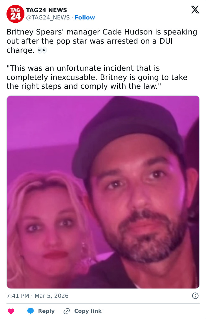 Britney Spears&rsquo; Manager Speaks Out As Report Details She Was Taken To Hospital After Arrest