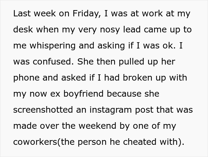 Woman Congratulates Boyfriend And His Pregnant Mistress In Front Of All Coworkers