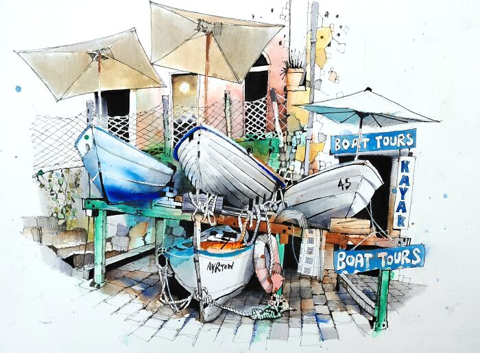 37 Travel Sketches By Ian Fennelly That Turn Architecture And Streets Into Art