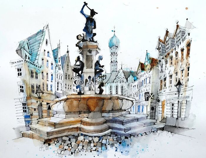 37 Travel Sketches By Ian Fennelly That Turn Architecture And Streets Into Art