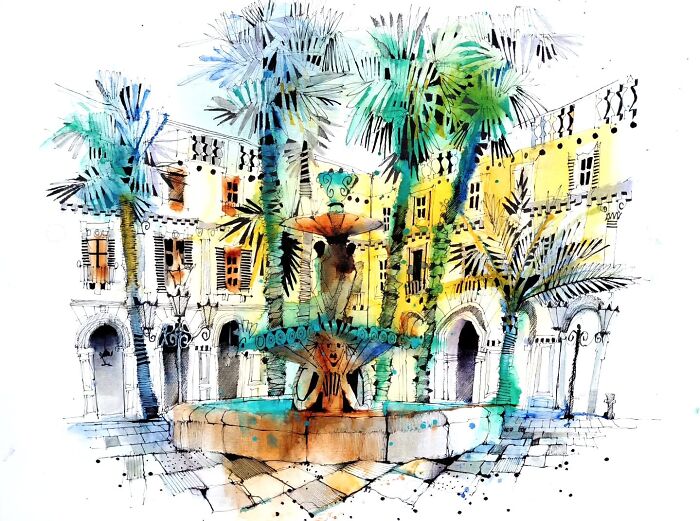 37 Travel Sketches By Ian Fennelly That Turn Architecture And Streets Into Art