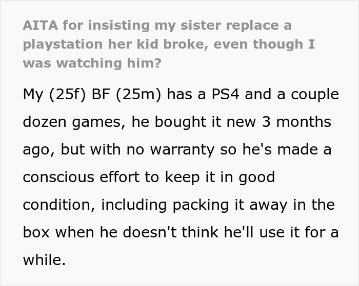 11YO Breaks Aunt&rsquo;s PS4, The Mom Says &ldquo;She’s Not Replacing It Because She Didn’t Do It&rdquo;