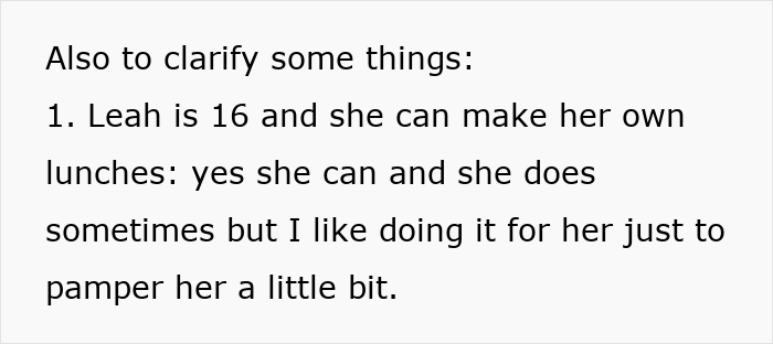 Bio Mom Forbids Stepmom From Making 16YO Lunches For School: &ldquo;I Don&rsquo;t Have Time To Compete&rdquo;