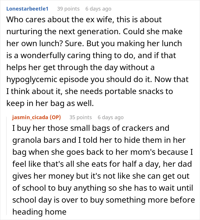 Bio Mom Forbids Stepmom From Making 16YO Lunches For School: &ldquo;I Don&rsquo;t Have Time To Compete&rdquo;