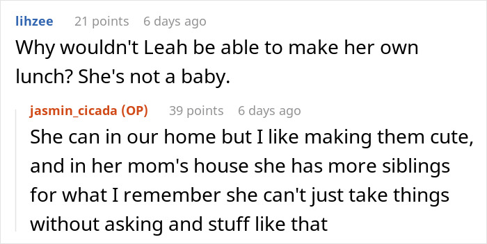 Bio Mom Forbids Stepmom From Making 16YO Lunches For School: &ldquo;I Don&rsquo;t Have Time To Compete&rdquo;