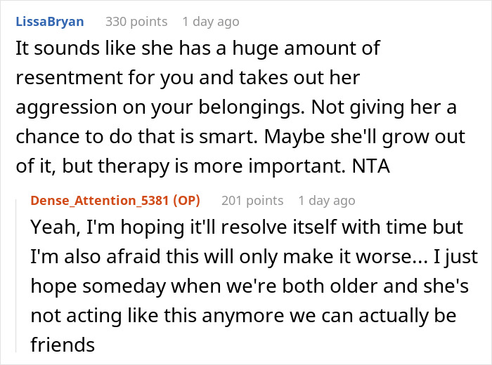 19YO Refuses To See Her 10YO Sis Who Keeps Destroying Her Stuff, Mad As Mom And Dad Push Back