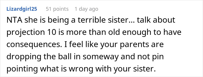 19YO Refuses To See Her 10YO Sis Who Keeps Destroying Her Stuff, Mad As Mom And Dad Push Back