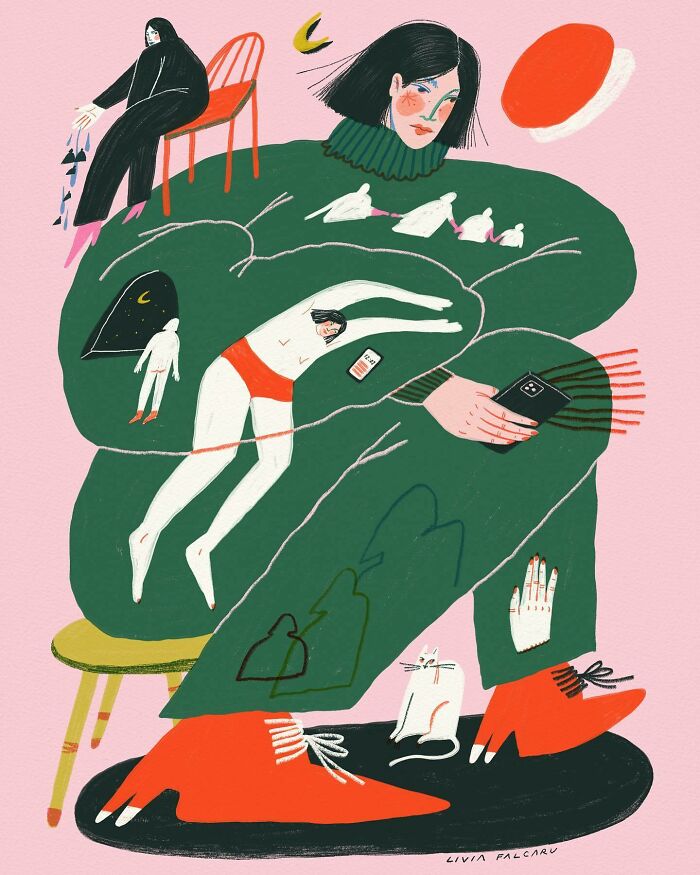 This Romanian Artist Turns Simple Moments From Daily Life Into Expressive Illustrations (40 Pics)